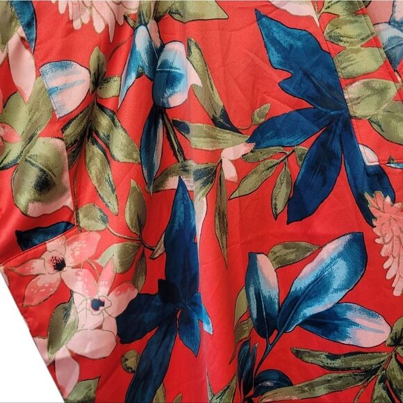 Natori Women's Red Floral Flowy Kaftan Size S - Picture 4 of 5